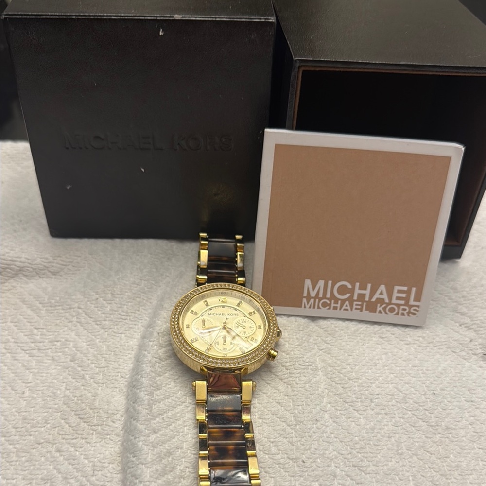 Michael Kors Gold and Tortoise Women's Watch